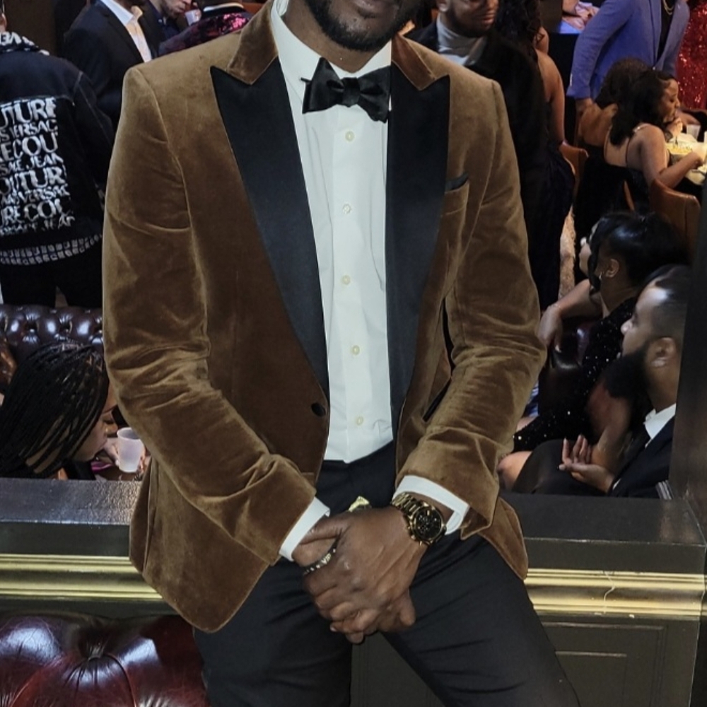 Boss Men's Brown Velvet Tuxedo Jacket